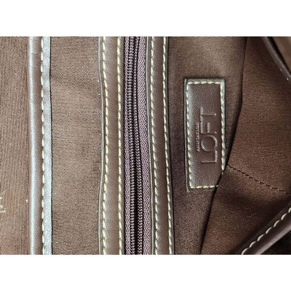 Ann Taylor Loft Basket weave brown handbag/Shoulderbag #A85 - Picture 7 of 11